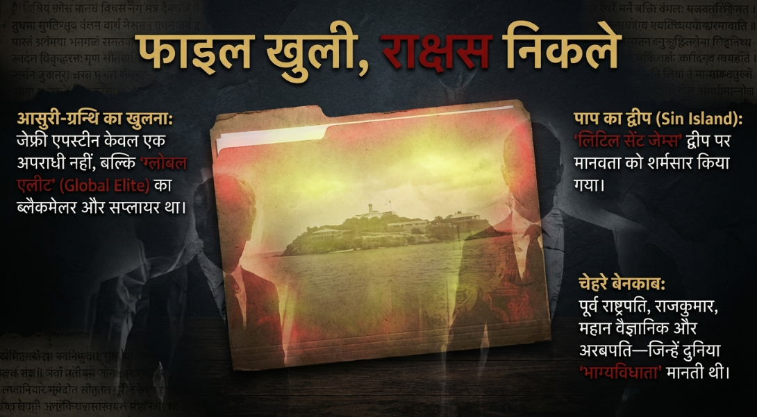 एपस्टीन फाइल : आधुनिक असुरों का रक्त-रंजित षड्यंत्र और वैश्विक मानवतावाद का ढोंग